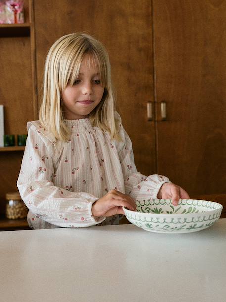 Meisjesblouse met lange mouwen ecru - vertbaudet enfant 