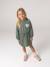 Robe courte à capuche fille gris chiné+marine+vert - vertbaudet enfant 