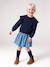 Meisjesjurk met lange mouwen ecru+marineblauw - vertbaudet enfant 