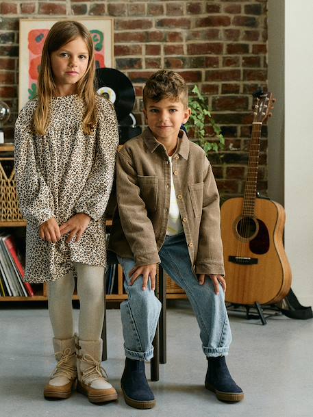 Chemise manches longues garçon taupe - vertbaudet enfant 
