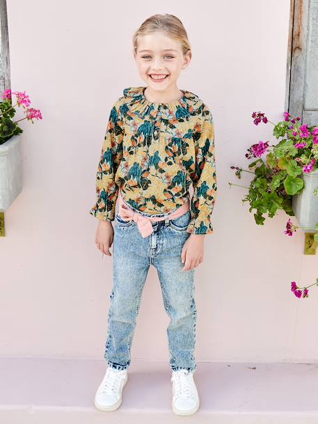 Blouse imprimée fleurs fille vert d'eau - vertbaudet enfant 