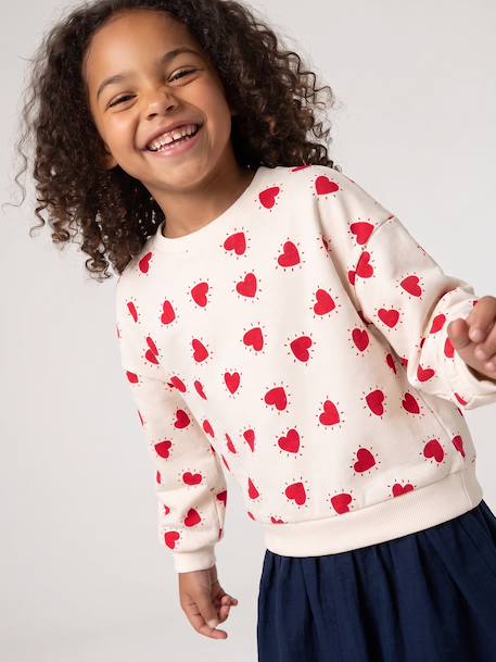 Robe fille 2 en 1 molleton et gaze de coton anthracite+marine+rouge - vertbaudet enfant 