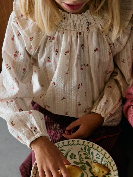 Blouse manches longues fille écru - vertbaudet enfant 