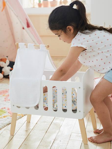 Lit poupon sur pieds en bois FSC® blanc - vertbaudet enfant 