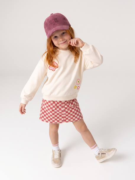 Sweat fille manches longues écru - vertbaudet enfant 