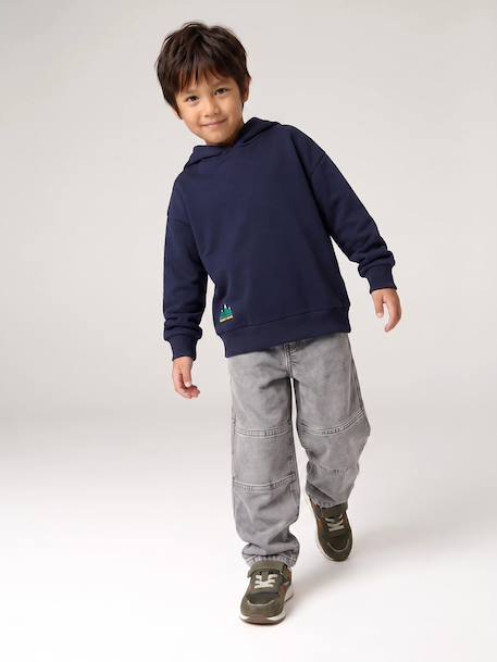 Jongenshoodie gemêleerd rood+marineblauw - vertbaudet enfant 