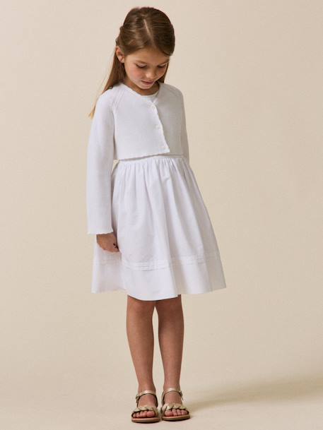 Korte bolero met knopen wit - vertbaudet enfant 