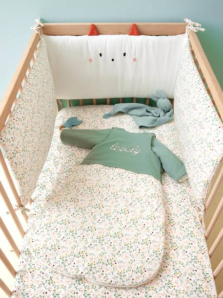 Trappelzak met afneembare mouwen, bi-materiaal BLOEMEN GROEN - vertbaudet enfant 