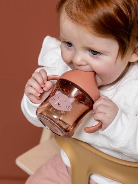 Tasse d'apprentissage Mr. Lion jaune+orange+rose pâle+vert - vertbaudet enfant 