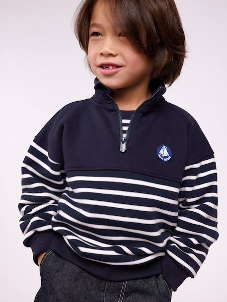 Sweatshirt col zippé marine - vertbaudet enfant 