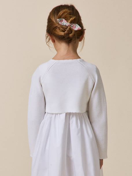 Boléro court boutonné blanc - vertbaudet enfant 