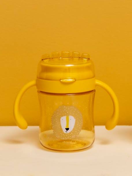 360° drinkbeker met handgrepen Mrs. Cat geel+lichtroze+sinaasappel - vertbaudet enfant 