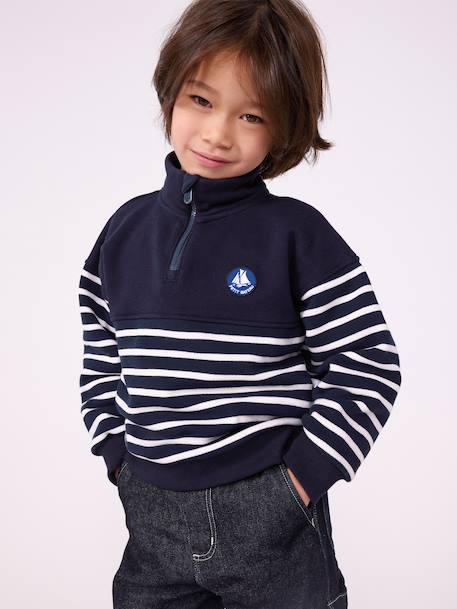 Sweatshirt col zippé marine - vertbaudet enfant 