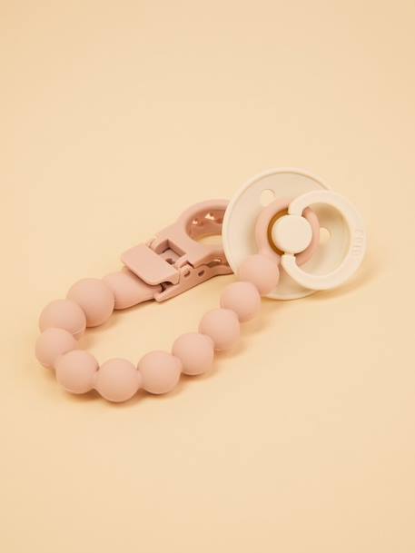 BIBS fopspeenkoord met kralen beige+ecru+petrolblauw+rouge+saliegroen - vertbaudet enfant 