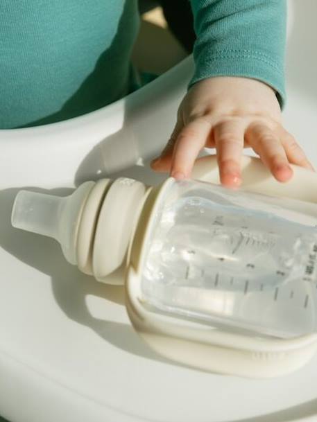 Biberon tasse d'apprentissage 150 ml écru+vert sauge - vertbaudet enfant 
