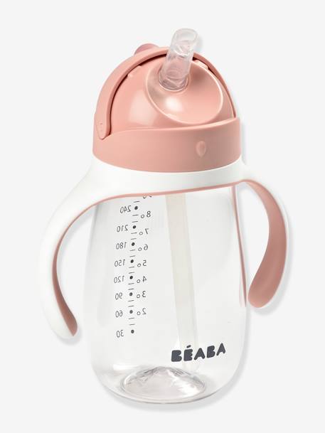 Tasse paille (300 ml) BEABA ROSE+vert sauge - vertbaudet enfant 