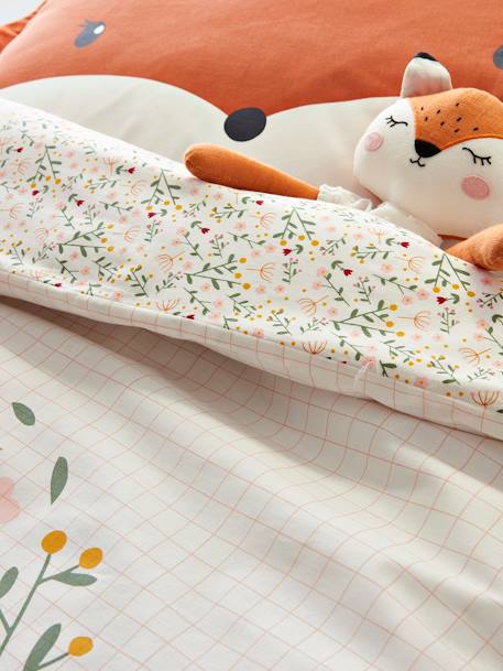 Housse de couette bébé FLEURETTES ECRU / MULTICO - vertbaudet enfant 