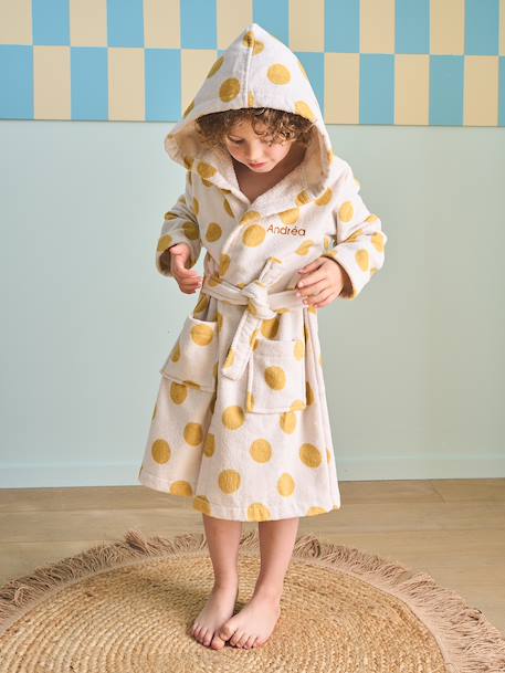 Fleece dekenponcho voor meisjes ecru - vertbaudet enfant 