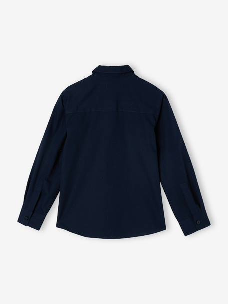 Jongensoverhemd met lange mouwen marineblauw - vertbaudet enfant 