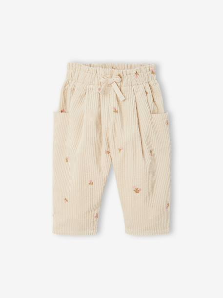 Pantalon bébé fille forme ballon vanille - vertbaudet enfant 
