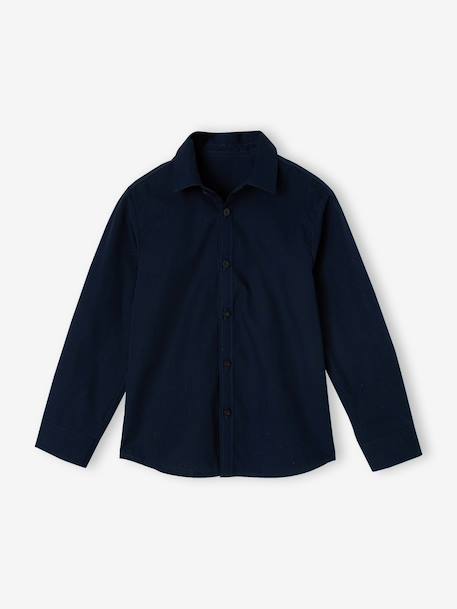 Jongensoverhemd met lange mouwen marineblauw - vertbaudet enfant 