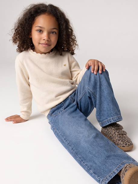 Meisjestrui BASICS personaliseerbaar framboos+gemêleerd beige+groengrijs+marineblauw - vertbaudet enfant 