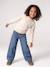 Wijde meisjesjeans middenblauw+ongewassen denim - vertbaudet enfant 