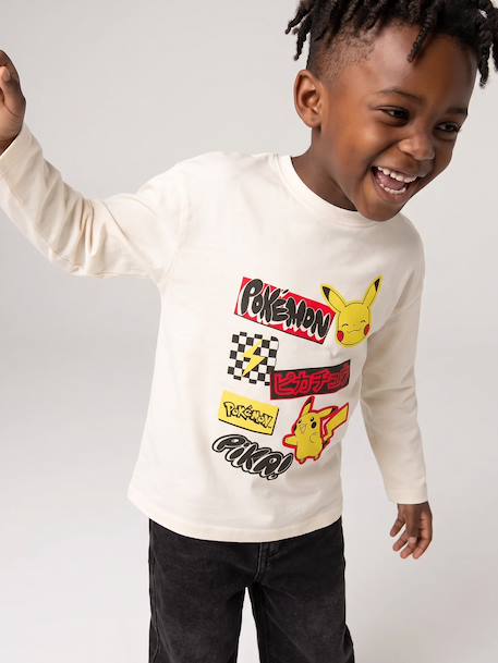 T-shirt manches longues Pokemon garçon écru - vertbaudet enfant 