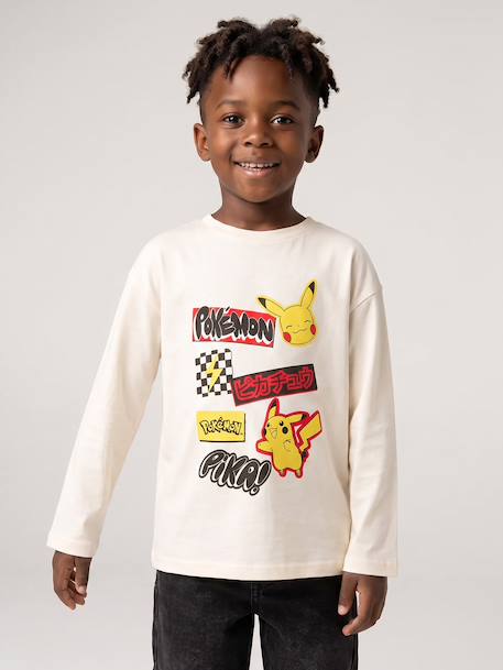 T-shirt manches longues Pokemon garçon écru - vertbaudet enfant 