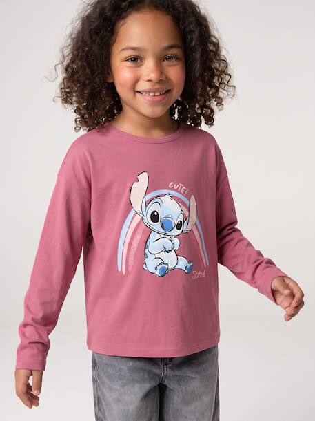 Meisjesshirt LILO & STITCH lange mouw oudroze - vertbaudet enfant 