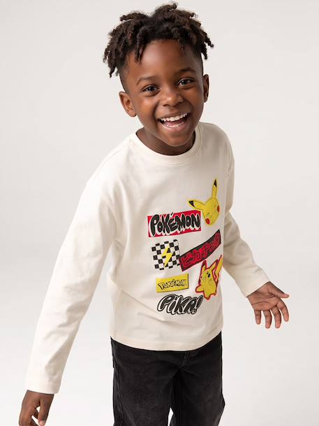 T-shirt manches longues Pokemon garçon écru - vertbaudet enfant 