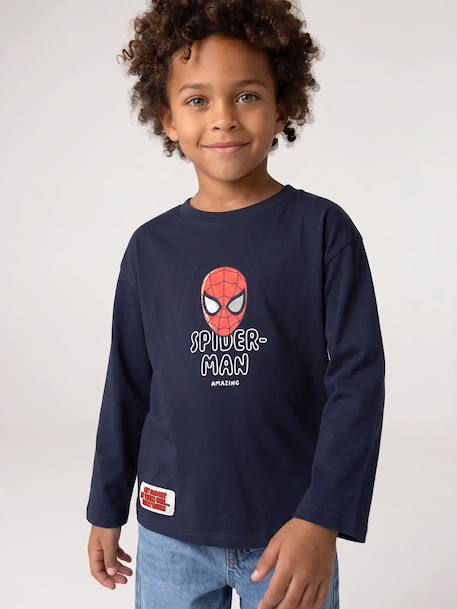 T-shirt manches longues Spiderman garçon marine - vertbaudet enfant 