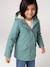 Regenjas voor meisjes met capuchon en sherpa voering antraciet+groen+indigoblauw+meerkleurig+zachtpaars - vertbaudet enfant 