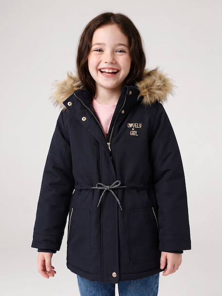 3-in-1 parka met capuchon meisje DARK GREEN+kaki+PURPLE DARK+salie+zwart - vertbaudet enfant 