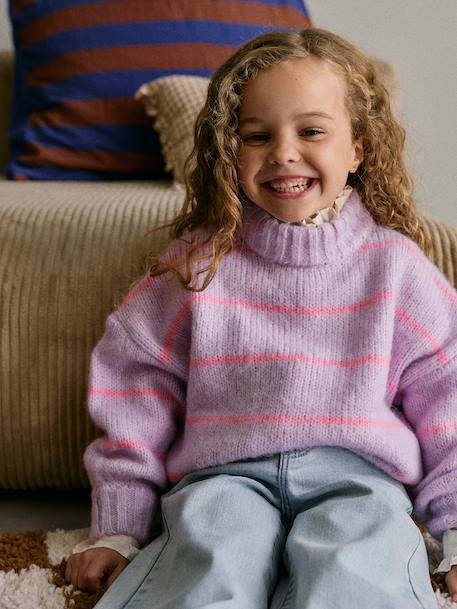 Pull loose fille violet - vertbaudet enfant 