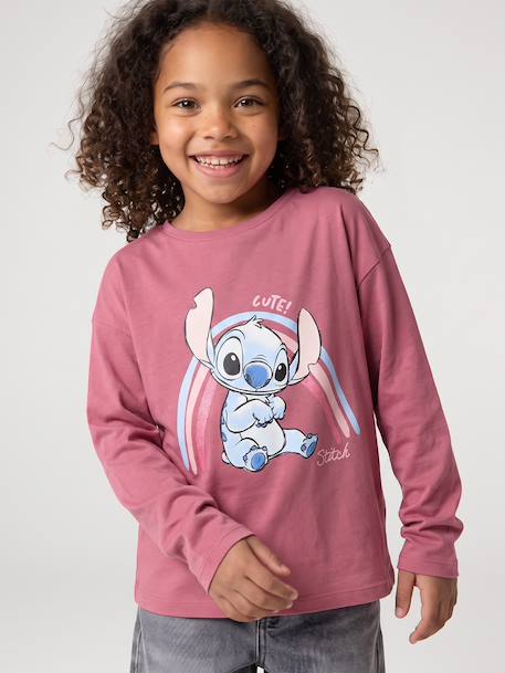 Meisjesshirt LILO & STITCH lange mouw oudroze - vertbaudet enfant 