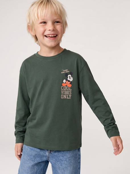 Mickey T-shirt met lange mouwen groen - vertbaudet enfant 