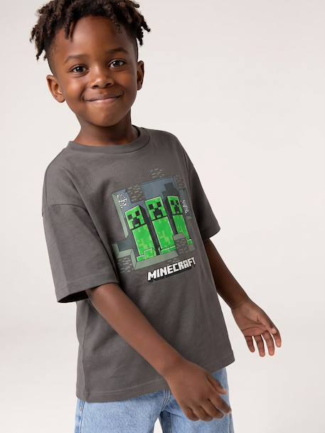 T shirt manches courtes Minecraft garçon gris souris - vertbaudet enfant 