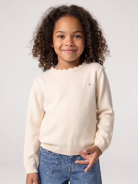 Meisjestrui BASICS personaliseerbaar framboos+gemêleerd beige+groengrijs+marineblauw - vertbaudet enfant 
