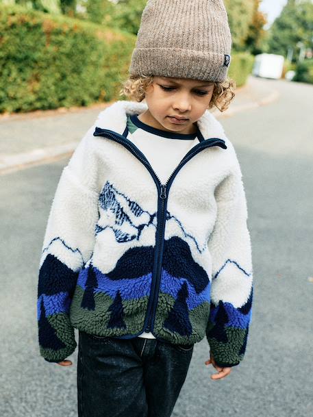 Sherpavest voor jongens met rits ecru - vertbaudet enfant 