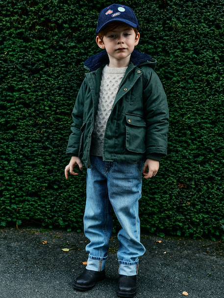 Pull garçon manches longues col rond beige chiné - vertbaudet enfant 
