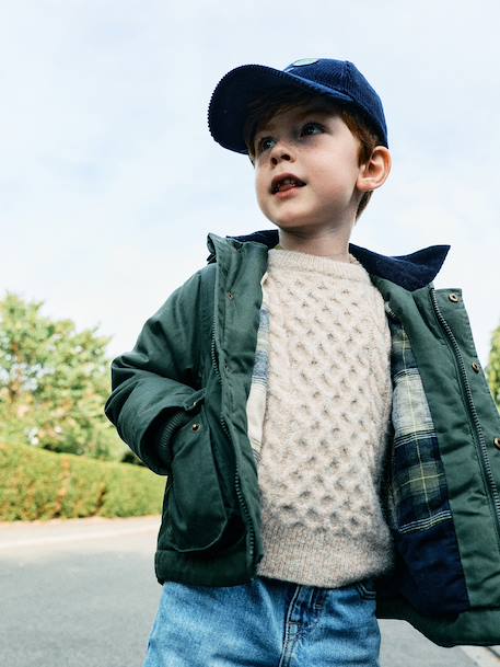 Kabeltrui jongen met lange mouwen gemêleerd beige - vertbaudet enfant 