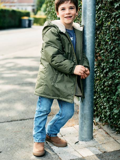 Coupe vent long enfant garçon olive - vertbaudet enfant 