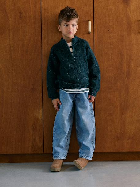 Pull col montant garçon bleu chiné - vertbaudet enfant 