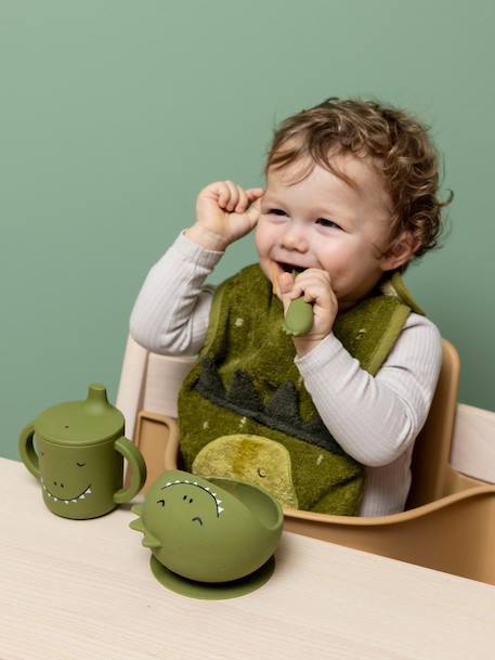 Set repas bébé Mr. Lion jaune+rose pâle+vert - vertbaudet enfant 