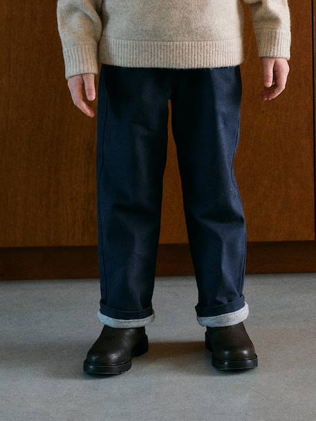 Pantalon large garçon bleu nuit+kaki - vertbaudet enfant 