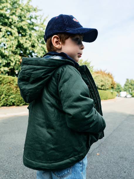 Jongensparka met afneembare capuchon korstmos - vertbaudet enfant 