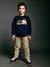 Pantalon garçon esprit chino facile à enfiler beige+marine - vertbaudet enfant 