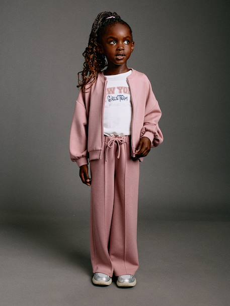 Sweat zippé fille vieux rose - vertbaudet enfant 