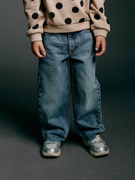 Rechte meisjesjeans lichtblauw+middenblauw - vertbaudet enfant 